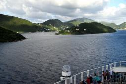 Tortola Island Seen from Cruise Ship at a Distance
