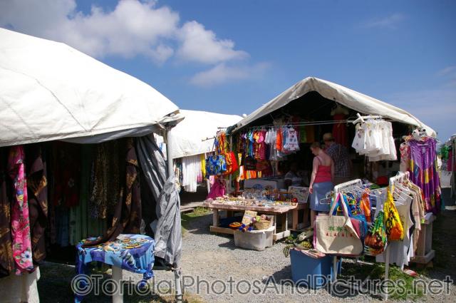 Merchant tents selling souvenirs at cruise port in Tortola.jpg
