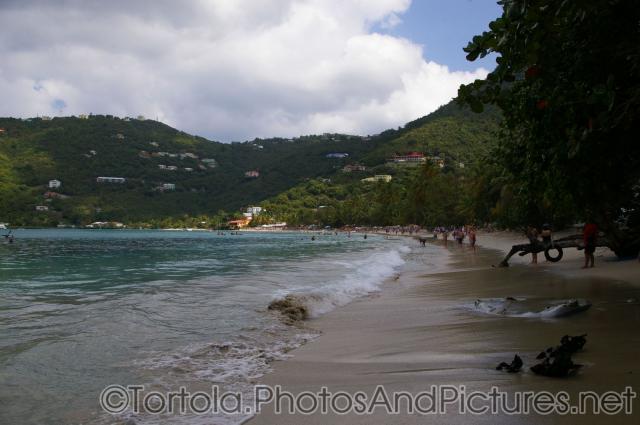 Looking towards the populated areas of beach at Cane Garden Bay in Tortola.jpg
