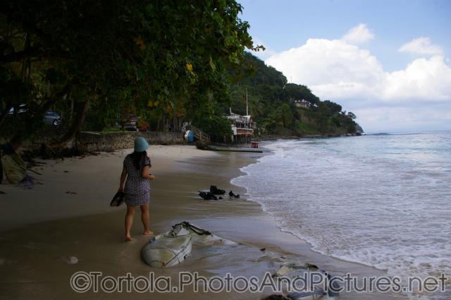 Joann walking along beach at Cane Garden Bay in Tortola.jpg
