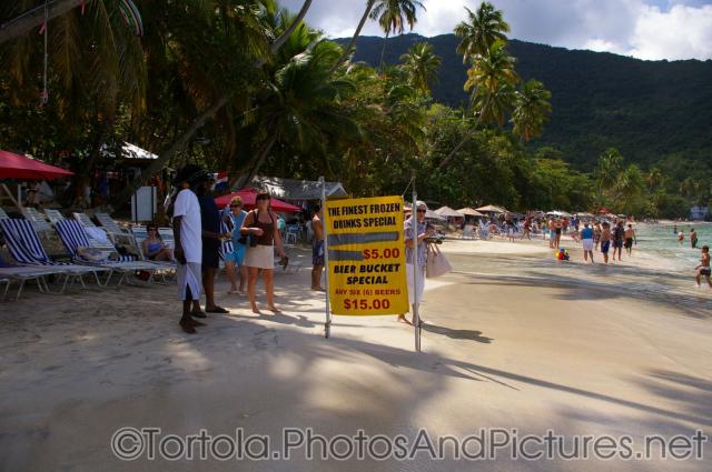 Beer bucket special at beach of Cane Garden Bay in Tortola.jpg