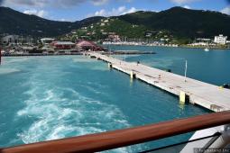 Cruise Ship Sailing Away from Tortola