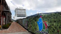 Tortola Pier Park View of Norwegian Escape Cruise Ship
