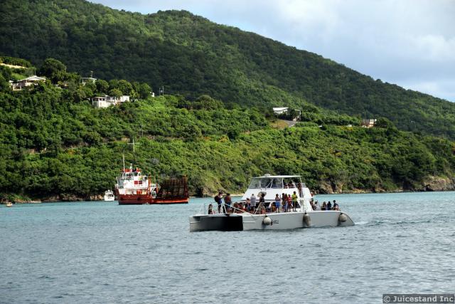 Vacationers on Boat in Tortola
