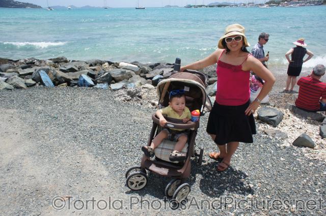 Darwin in a stroller next to Mommy in Tortola.jpg
